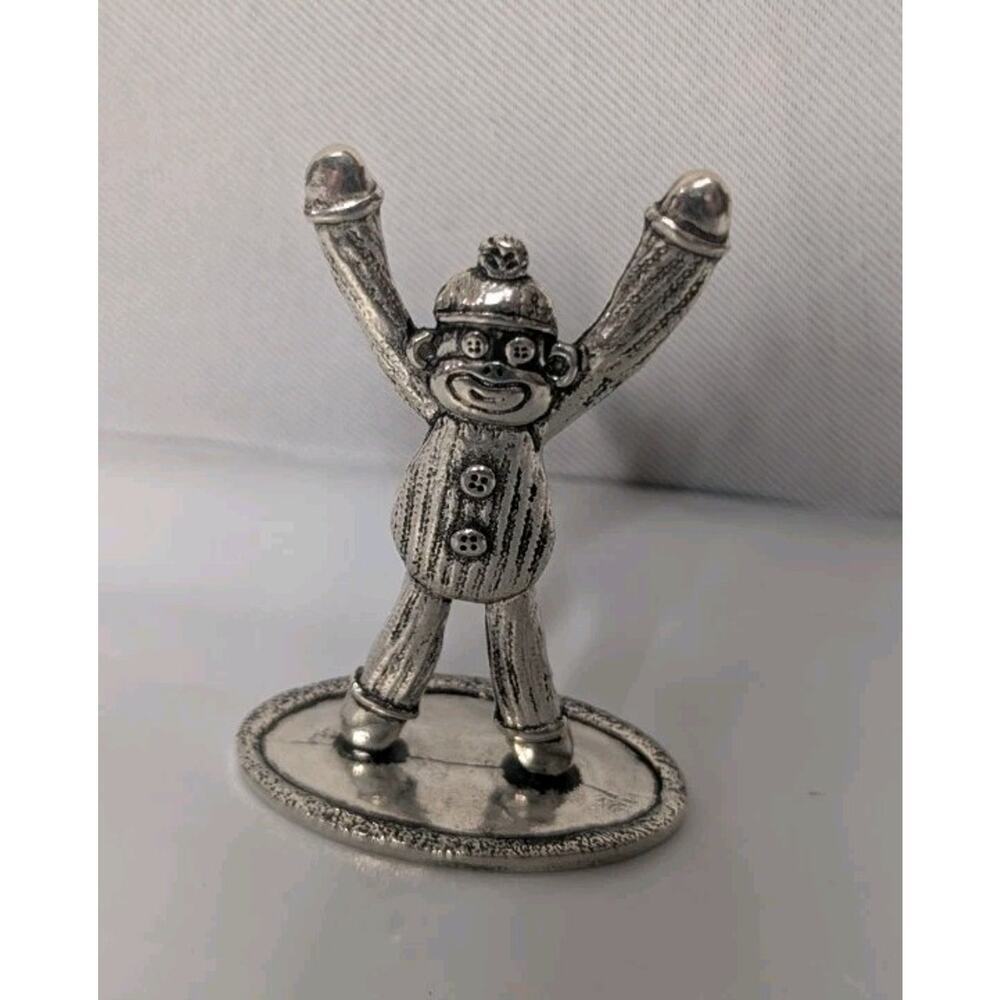 Basic Spirit Canada Pewter Happy Monkey Raised Hands Figurine 2.5"